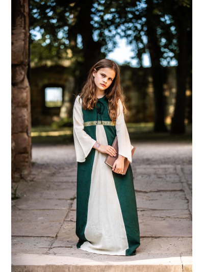 Trollfelsen Mittelalter Gewandung Leonardo Carbone Kinderkleid Piccola Donna Grün Natur3